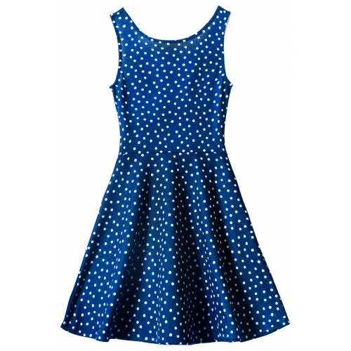 Kleid Punkte Blau